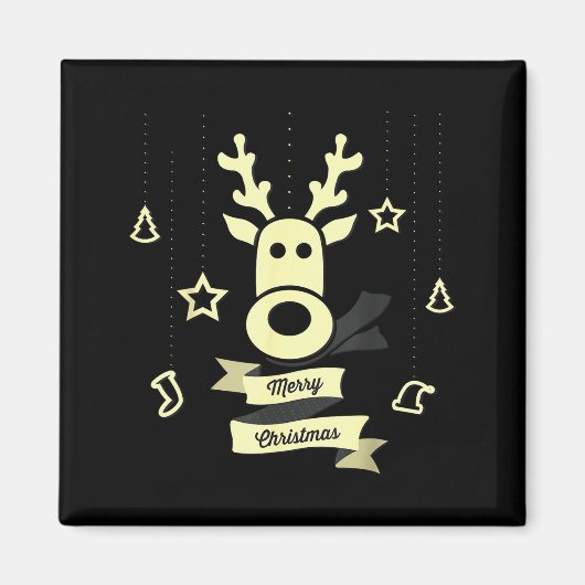 Schattig rendier vrolijk kerstfeest magneet (Voorkant)