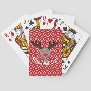 Schattig rendier vrolijk vakantie spel sokken vull pokerkaarten