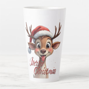 Schattig rendier wenst prettig kerstfeest latte mok