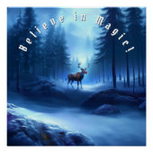 Schattig Rendier Winter Wonderland Bewerkbaar Perfect Poster (Voorkant)