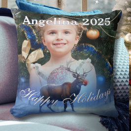 Schattig rendier Winter Wonderland Foto Kussen