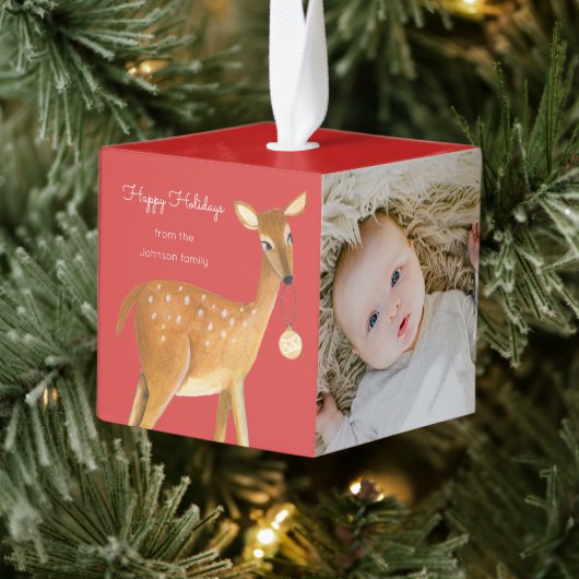 Schattig rendierbaby eerste kerst decoratie (Boom)