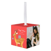 Schattig rendierbaby eerste kerst decoratie (Achter hoekig)
