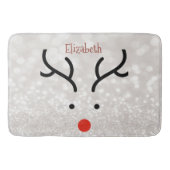 Schattig rendiergezicht, Bokeh Badmat (Voorkant)