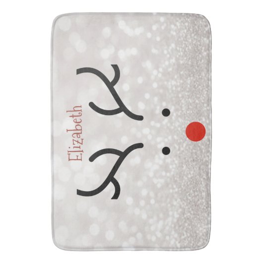 Schattig rendiergezicht, Bokeh Badmat (Voorkant Verticaal)