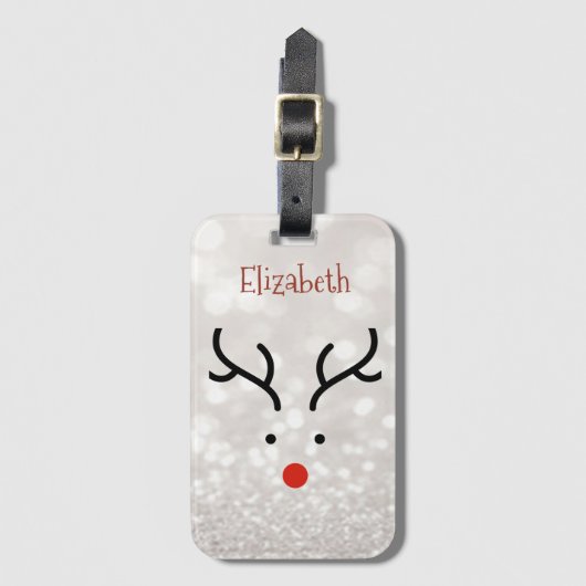 Schattig rendiergezicht, Bokeh Bagagelabel (Voorkant (verticaal))