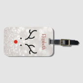 Schattig rendiergezicht, Bokeh Bagagelabel (Voorkant (horizontaal))