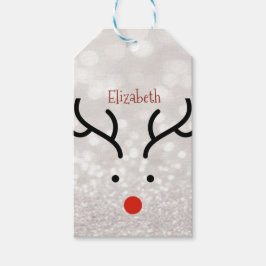 Schattig rendiergezicht, Bokeh Cadeaulabel