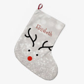 Schattig rendiergezicht, Bokeh Grote Kerstsok (Voorkant (Hangend))