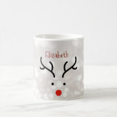 Schattig rendiergezicht, Bokeh Koffiemok (Center)