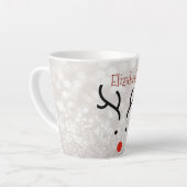 Schattig rendiergezicht, Bokeh Latte Mok (Linkerhoek)