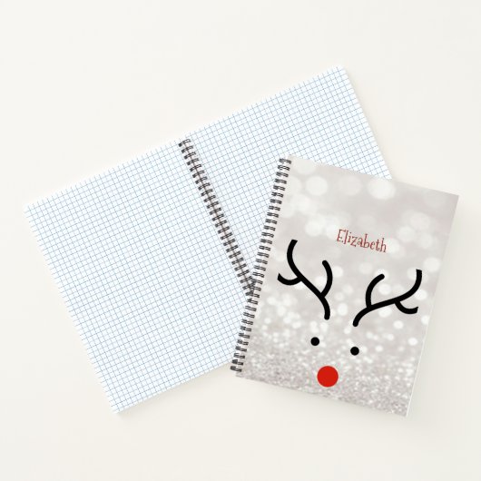 Schattig rendiergezicht, Bokeh Notitieboek (Binnen)