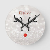 Schattig rendiergezicht, Bokeh Ronde Klok (Voorkant)