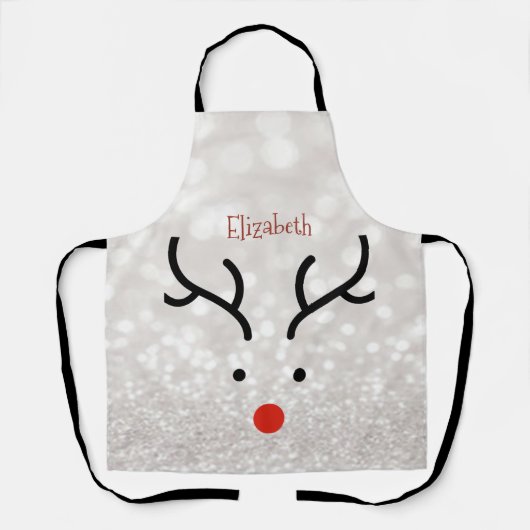 Schattig rendiergezicht, Bokeh Schort (Voorkant)