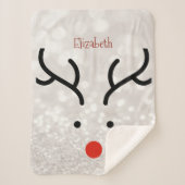 Schattig rendiergezicht, Bokeh Sherpa Deken (Voorkant)