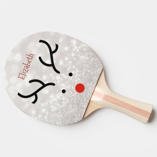 Schattig rendiergezicht, Bokeh Tafeltennisbatje (Zijkant)