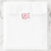 Schattig Rennend Biggetje Varken Ronde Sticker (Tas)