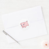 Schattig Rennend Biggetje Varken Ronde Sticker (Envelop)