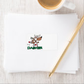 schattig rennend rendier DASHER cartoon Etiket (Insitu)