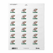 schattig rennend rendier DASHER cartoon Etiket (Full Sheet)