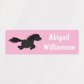 Schattig rennend Shetland pony cartoon persoonlijk Labels (Design 1)