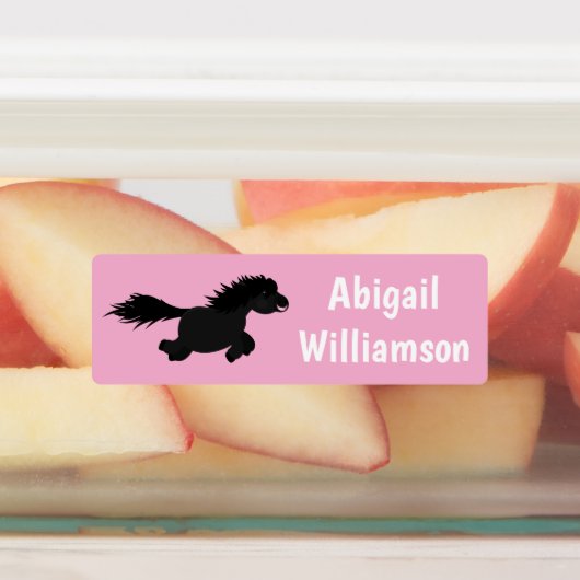 Schattig rennend Shetland pony cartoon persoonlijk Labels (Aangebracht)