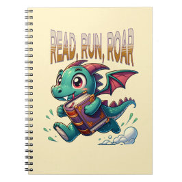 Schattig rennende Boek Draak Notitieboek