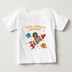 Schattig Retro Alien in Raketschip Stellaire Rui
