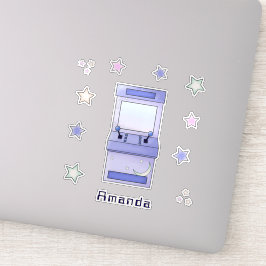 Schattig Retro Arcade Game Kids Verjaardag  Sticker
