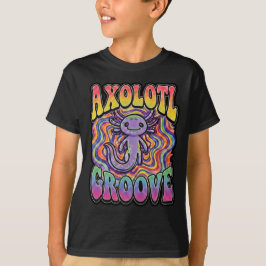 Schattig Retro Axolotl Groove trippy 70 hippie reg T-shirt