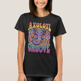 Schattig Retro Axolotl Groove trippy 70 hippie reg T-shirt