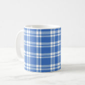 Schattig Retro Blau Gingham Gestreepte Esthetische Koffiemok (Voorkant links)