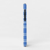 Schattig Retro Blau Gingham Gestreepte Patroon Case-Mate iPhone Case (Achterkant/links)