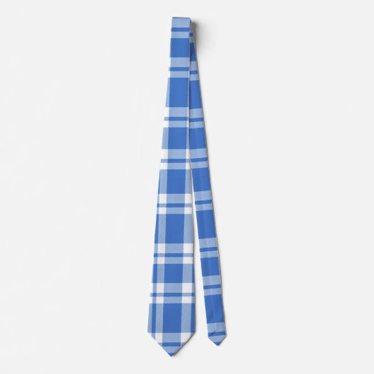 Schattig Retro Blauw Gingham Schotse Ruit Patroon Stropdas (Voorkant)