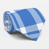 Schattig Retro Blauw Gingham Schotse Ruit Patroon Stropdas (Opgerold)