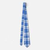 Schattig Retro Blauw Gingham Schotse Ruit Patroon Stropdas (Achterkant)