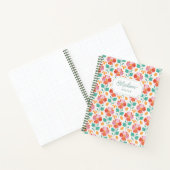 Schattig Retro Bloemmotief Monogram Notitieboek (Binnen)