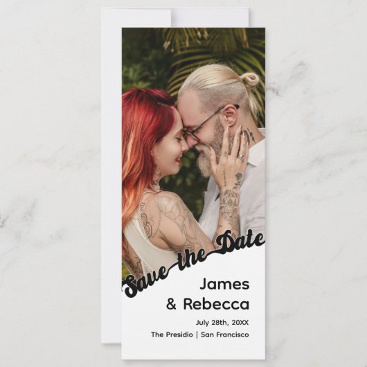 Schattig Retro Boho Minimalistisch Eigenzinnig Tek Save The Date (Voorkant)