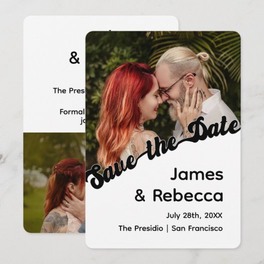 Schattig Retro Boho Minimalistisch Eigenzinnige Te Save The Date (Voorkant / Achterkant)