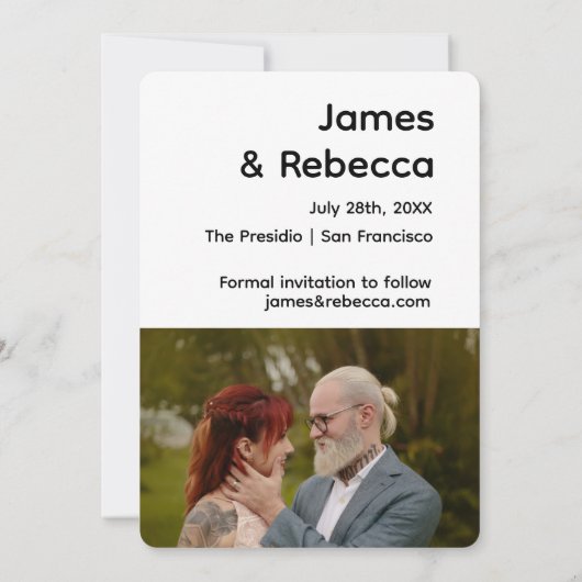 Schattig Retro Boho Minimalistisch Eigenzinnige Te Save The Date (Achterkant)