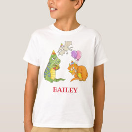 Schattig Retro Dinosaurus Thema Feestje Kind T-shirt
