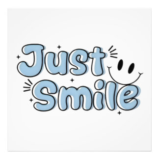 Schattig Retro "Gewoon Glimlachen" Typografie Post Foto Afdruk