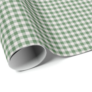 Schattig Retro Gingham Gestreepte Patroon Winter Cadeaupapier