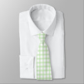 Schattig Retro Groen Gingham Plaid patroon Stropdas (Gebonden)