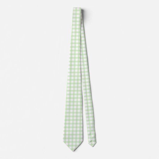 Schattig Retro Groen Gingham Plaid patroon Stropdas (Voorkant)