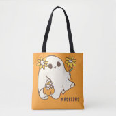 Schattig Retro Halloween Geest Tote Bag (Voorkant)