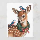 Schattig Retro Kerst Ree Briefkaart (Voorkant)