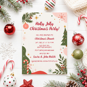 Schattig Retro Kerstfeest Kaart