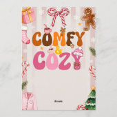 Schattig Retro Kerstmis Pyjama Feest Meisje Kaart (Achterkant)