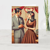 Schattig Retro Koppel Valentijnsdag Persoonlijk Kaart (Voorkant)
